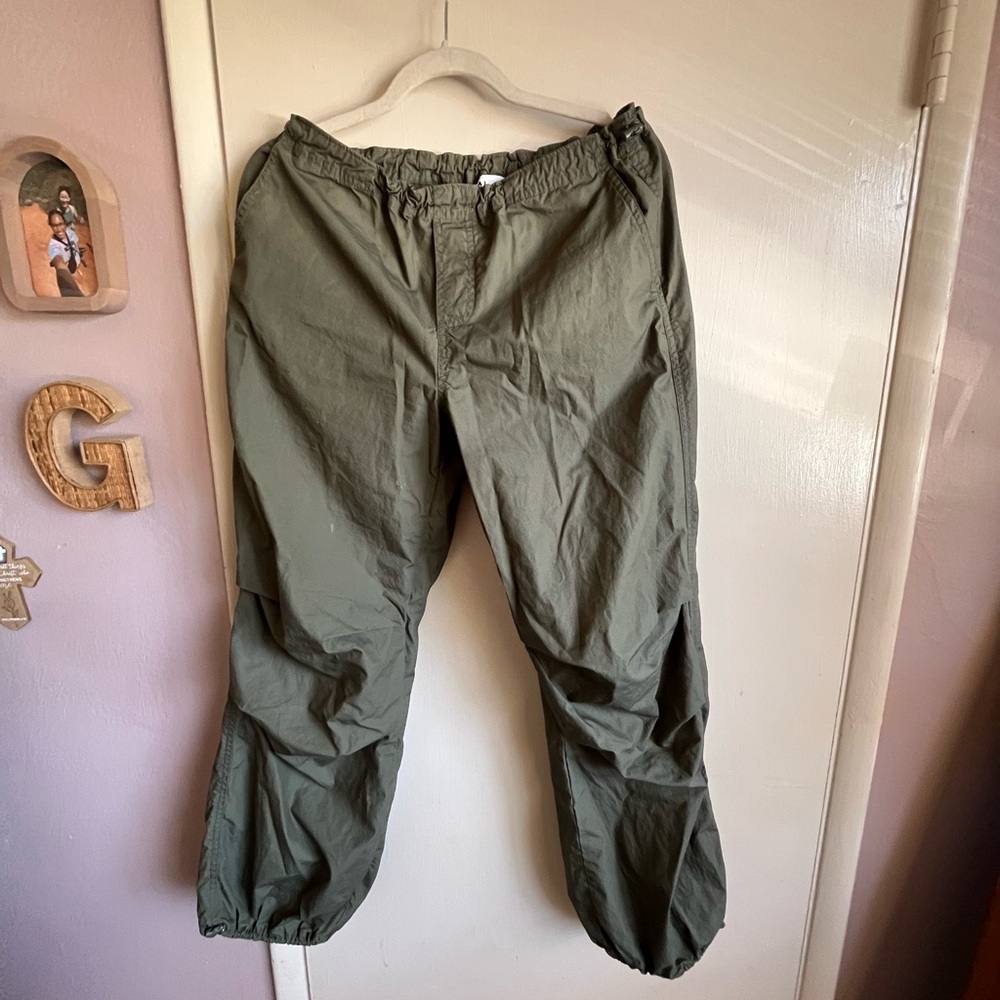 Men's Olive Green Elastic Waist Utility Pants